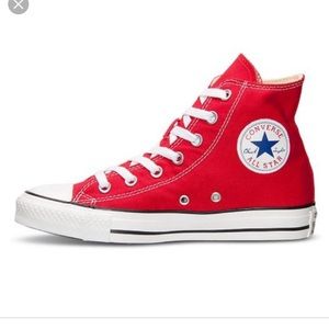 High Top Converse in RED: size women’s 6